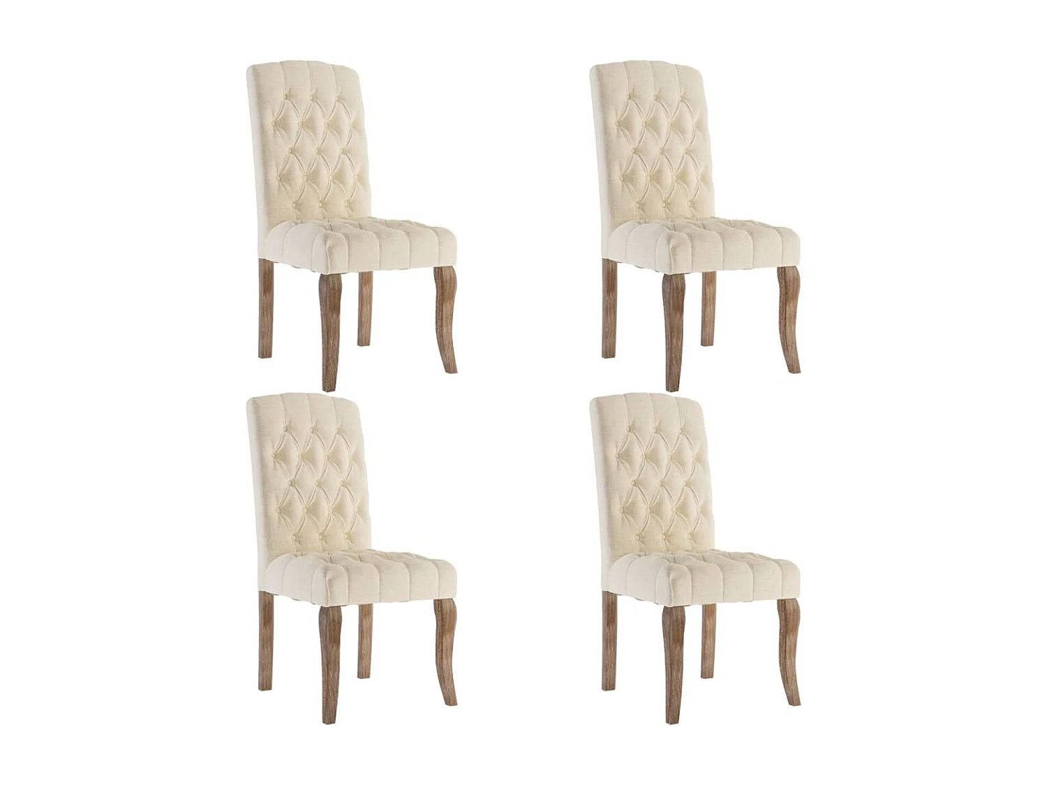 Chaises à manger lot de 4 beige tissu à l'aspect de lin
