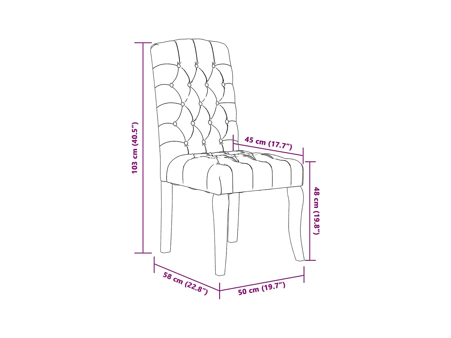 Chaises à manger lot de 6 beige tissu à l'aspect de lin