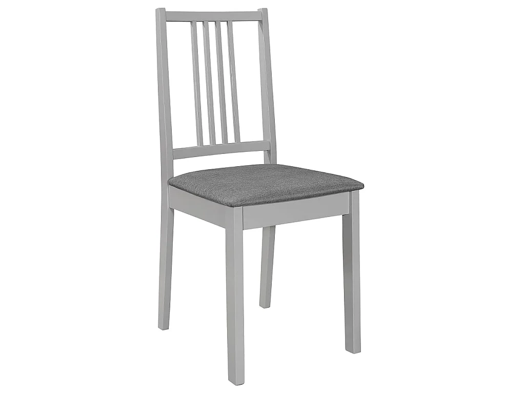 Esszimmerstühle mit Kissen 2 Stk. Grau Massivholz