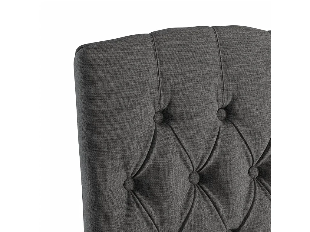 Chaises à manger lot de 6 gris tissu à l'aspect de lin