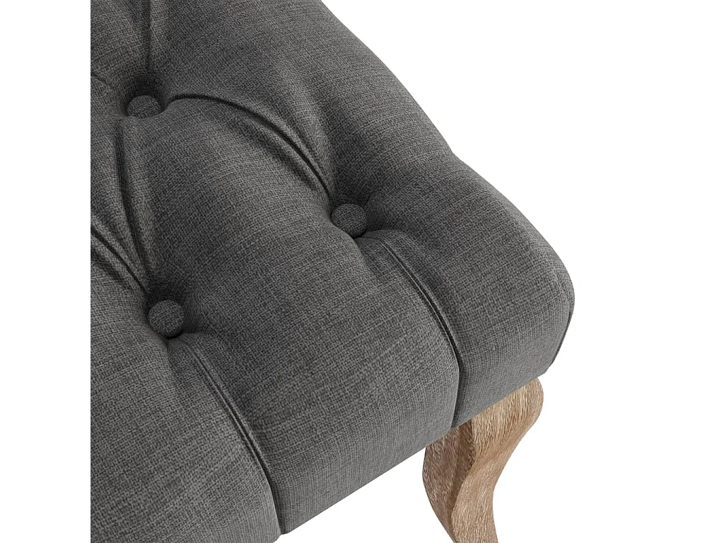 Chaises à manger lot de 6 gris tissu à l'aspect de lin