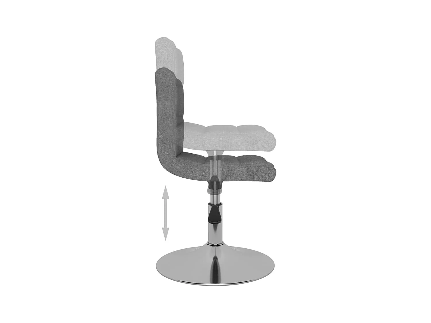 Chaise pivotante à manger Gris clair Tissu