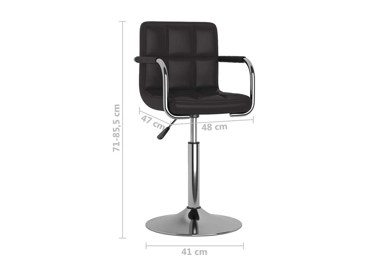 Eetkamerstoelen draaibaar 2 st kunstleer zwart