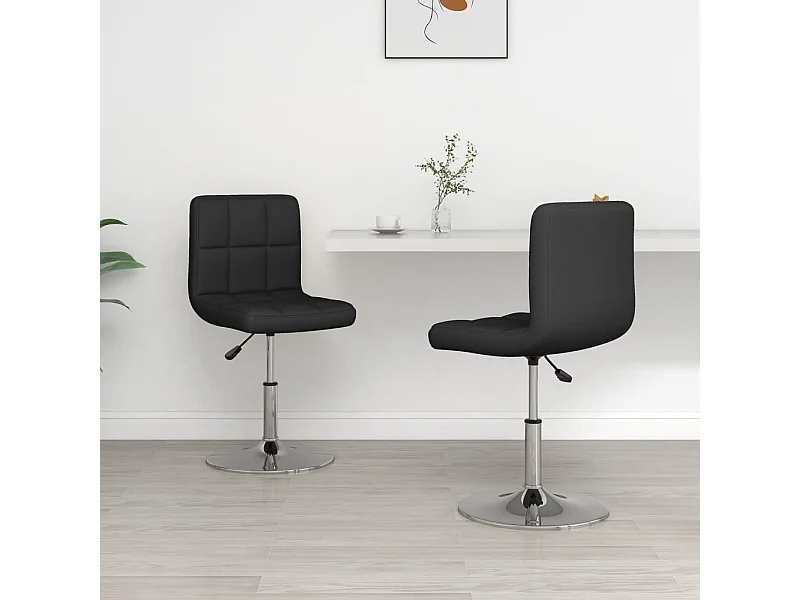 Sillas de comedor 2 unidades cuero sintético negro