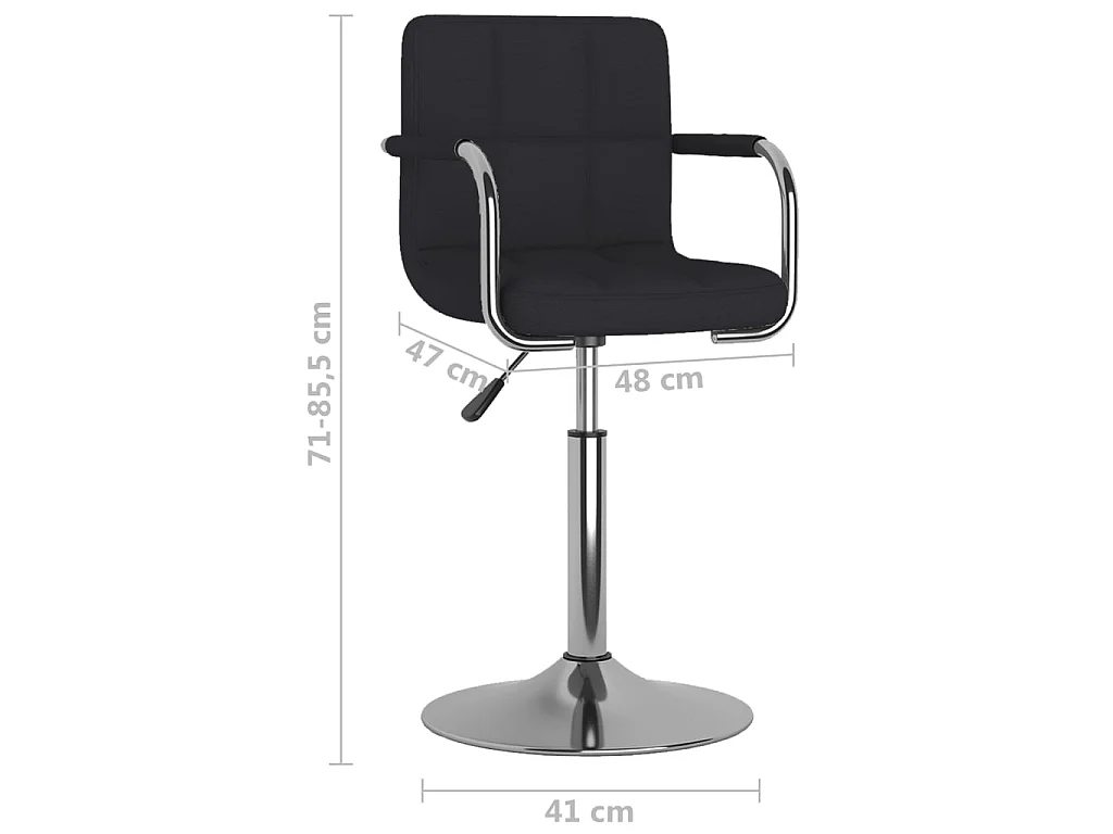 Chaise de salle à manger Tissu Noir