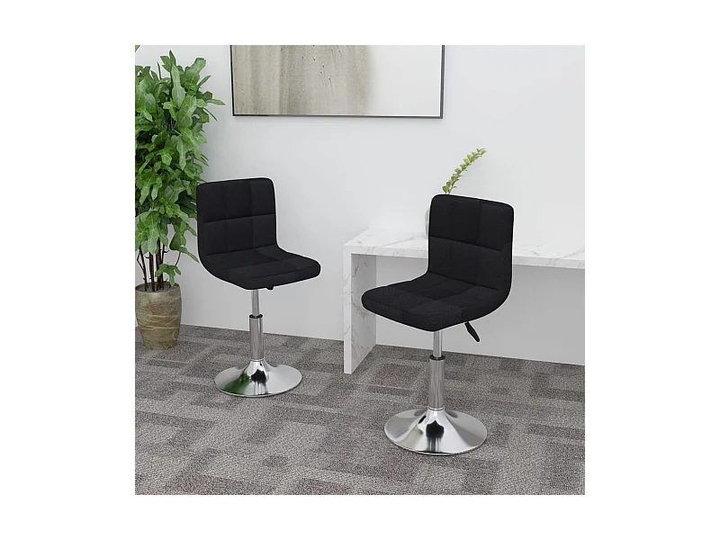 Esszimmerstühle 2 Stk. Drehbar Schwarz Stoff