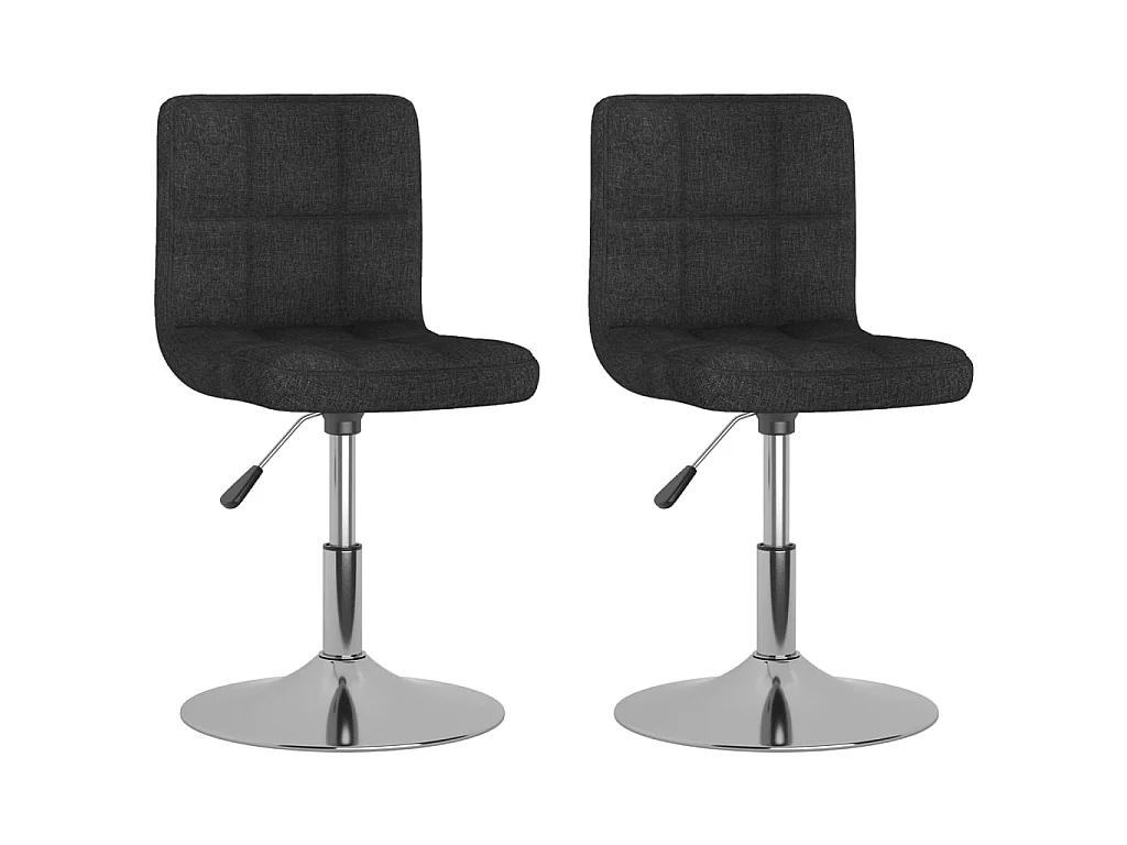 Sedie da Pranzo Girevoli 2 pz Nere in Tessuto