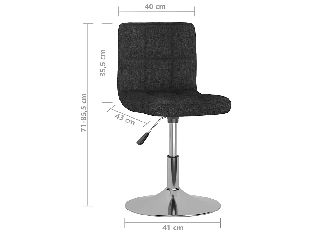 Sedie da Pranzo Girevoli 2 pz Nere in Tessuto