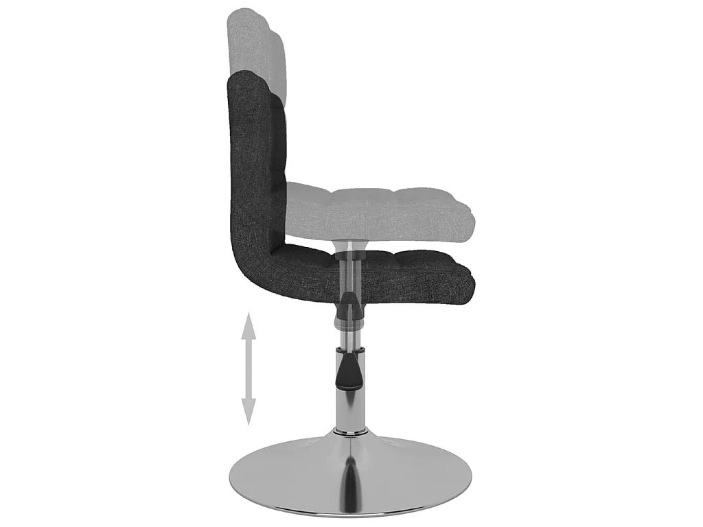 Sedie da Pranzo Girevoli 2 pz Nere in Tessuto