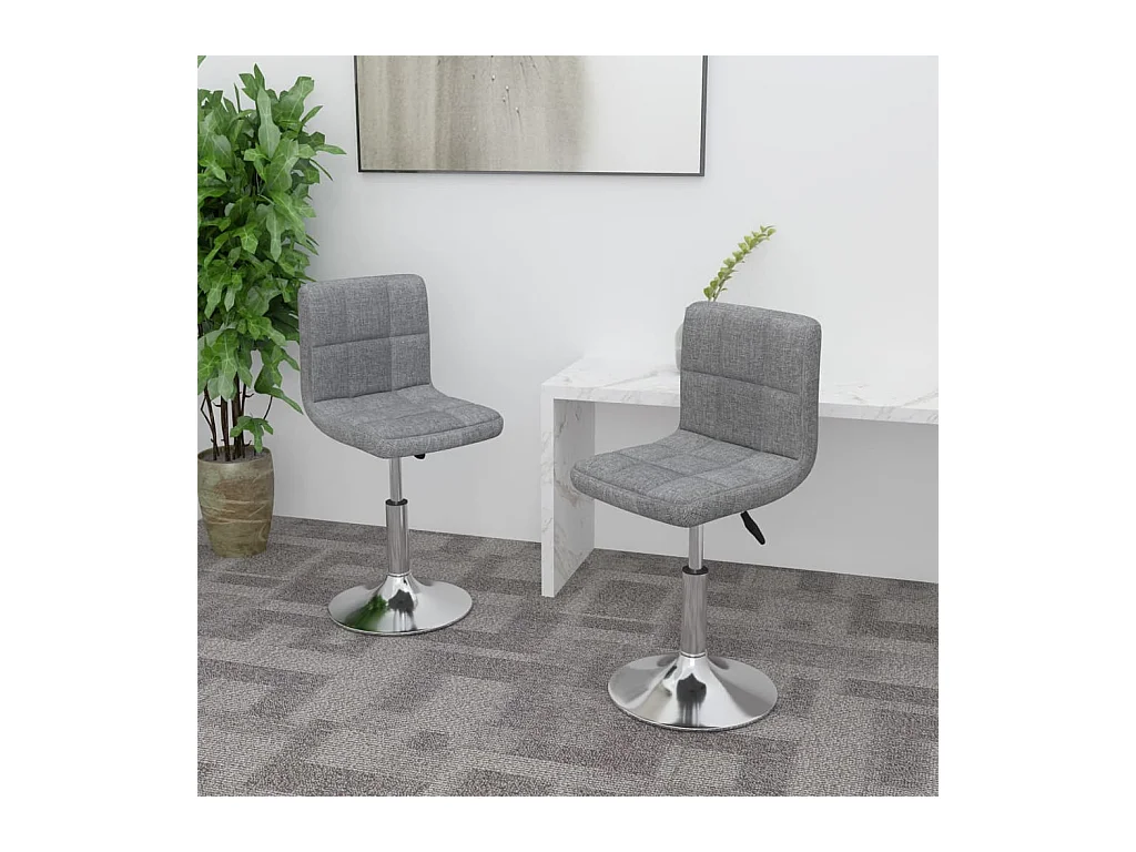 Chaises pivotantes à manger lot de 2 gris clair tissu