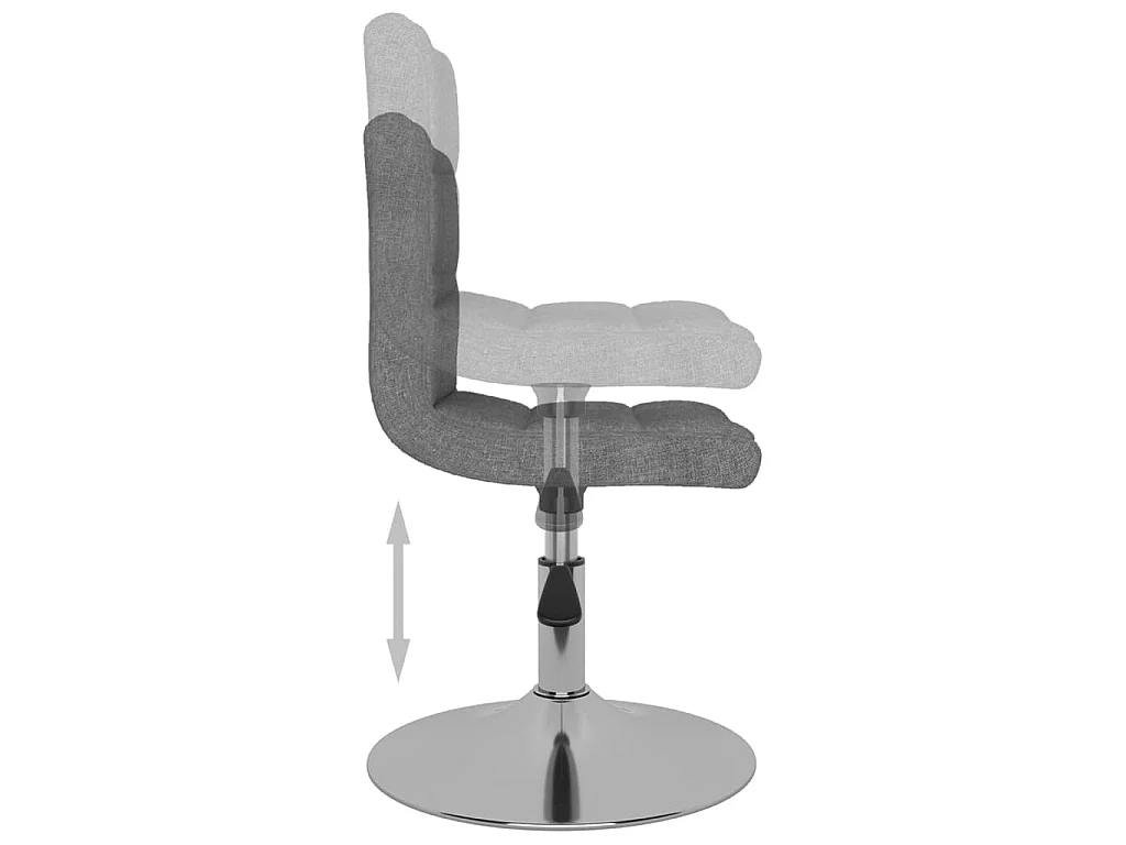 Chaises pivotantes à manger lot de 2 gris clair tissu