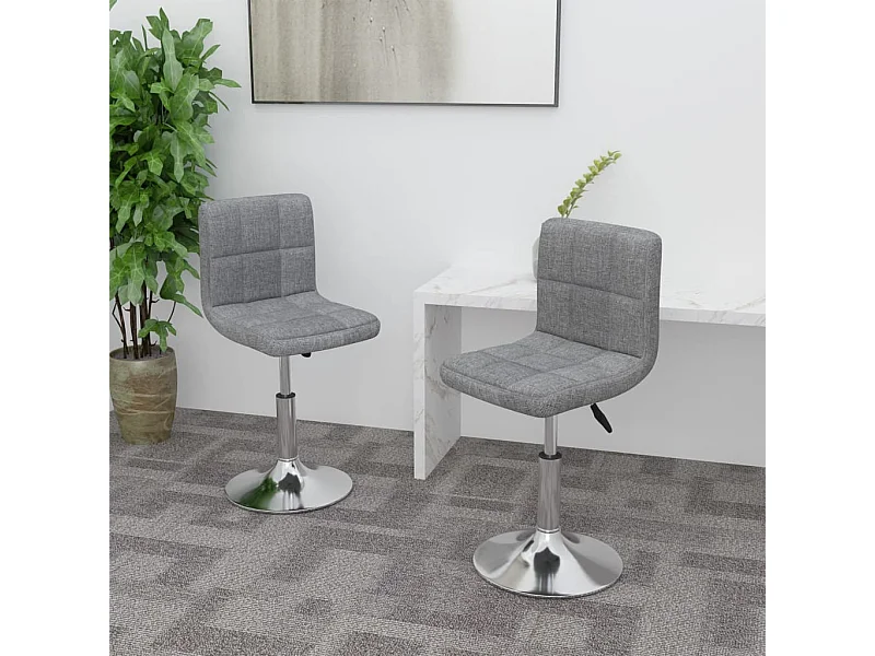 Chaises pivotantes à manger lot de 2 gris clair tissu
