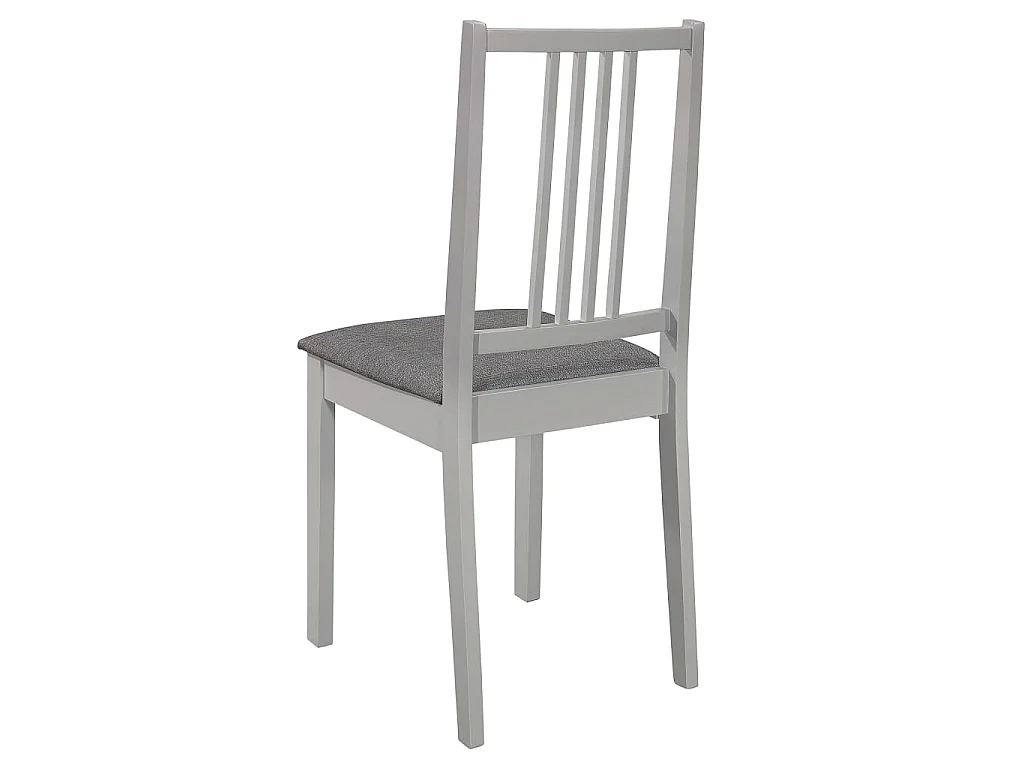 Chaises à manger avec coussins lot de 6 gris bois solide