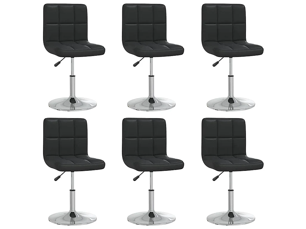 Chaises à manger lot de 6 noir similicuir