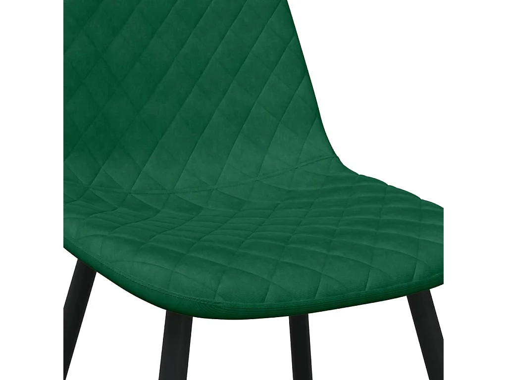 Chaises à manger lot de 6 vert foncé velours