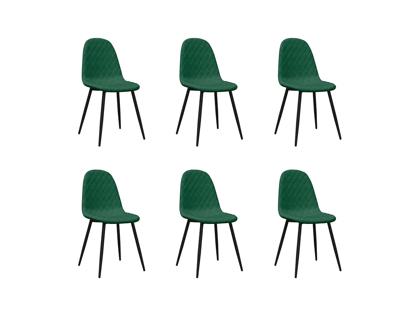 Chaises à manger lot de 6 vert foncé velours