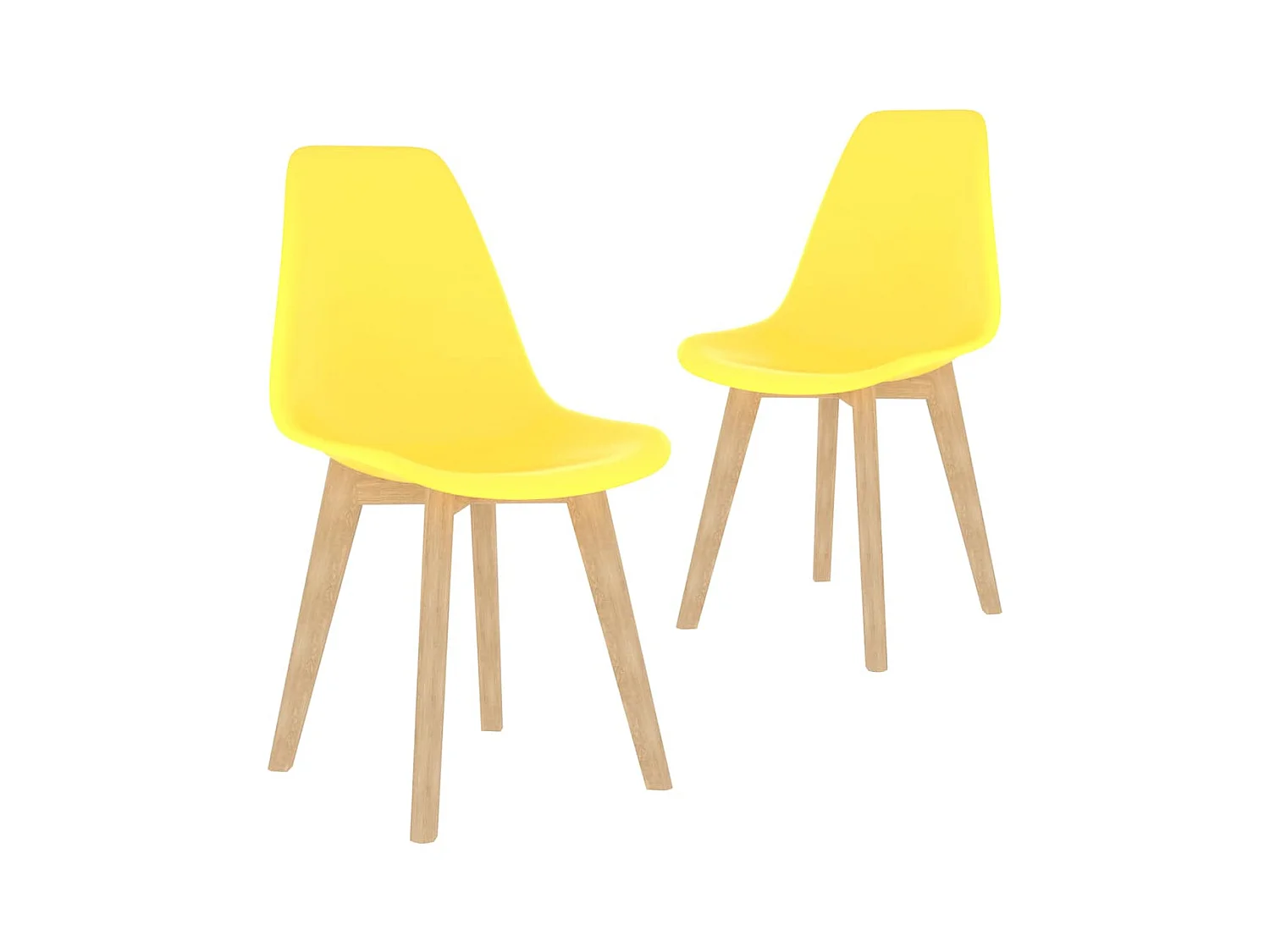 Chaises à manger lot de 2 jaune plastique