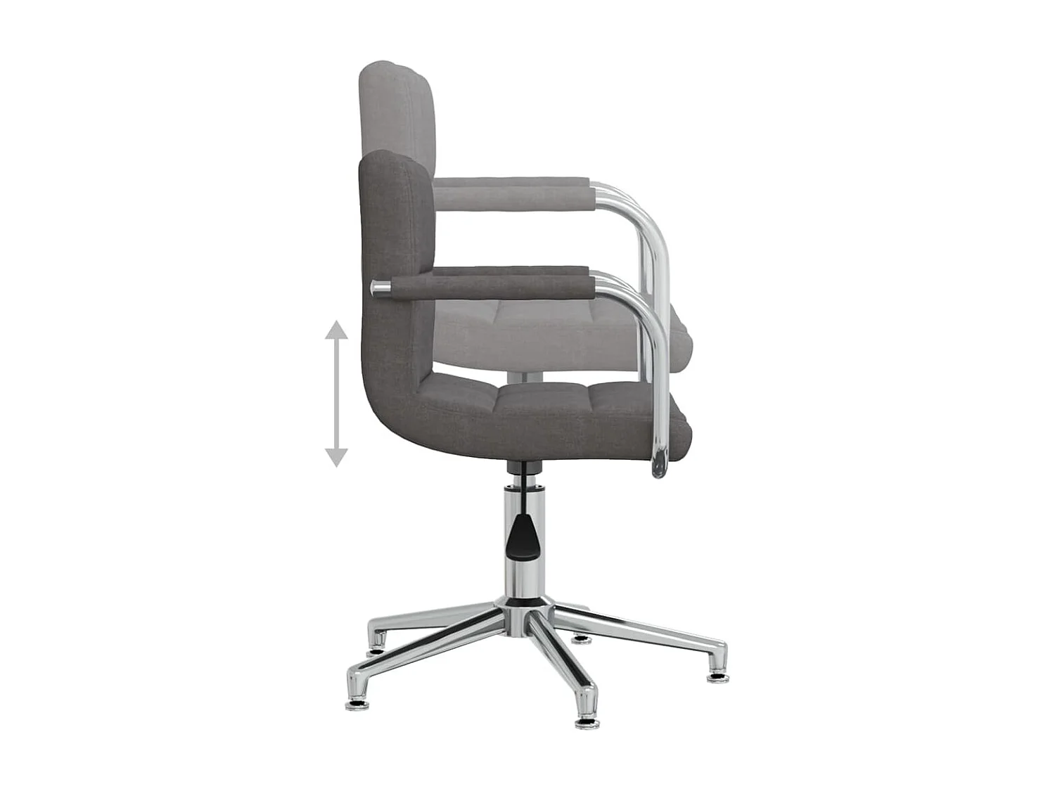 Chaise pivotante de salle à manger Gris foncé Tissu