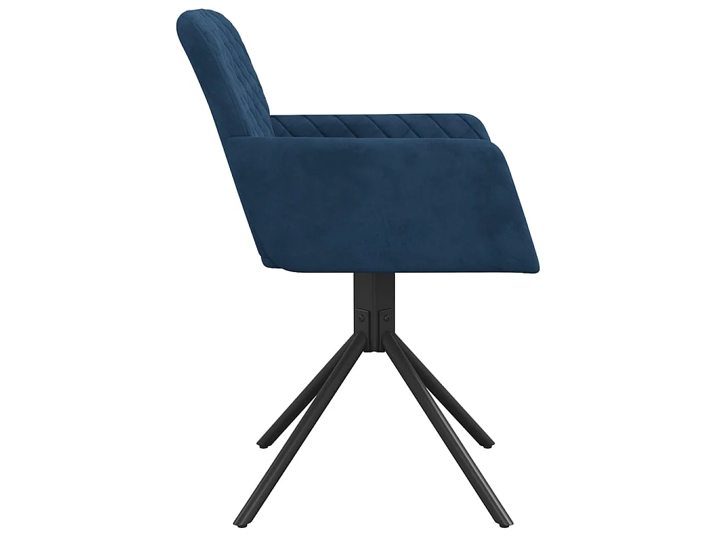 Sedie da Pranzo Girevoli 2 pz Blu in Velluto