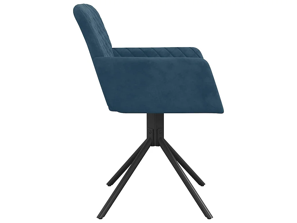 Cadeiras de jantar giratórias 2 pcs veludo azul