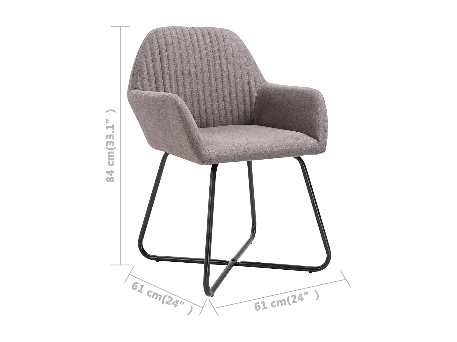 Eetkamerstoelen 6 st stof taupe