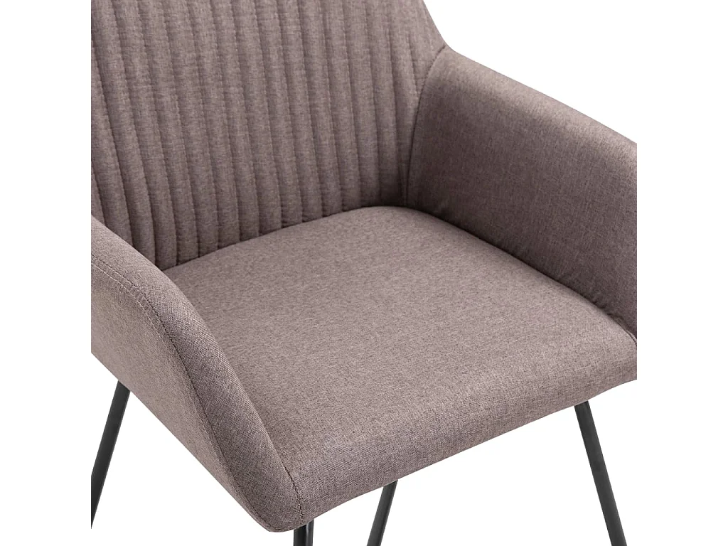Eetkamerstoelen 6 st stof taupe