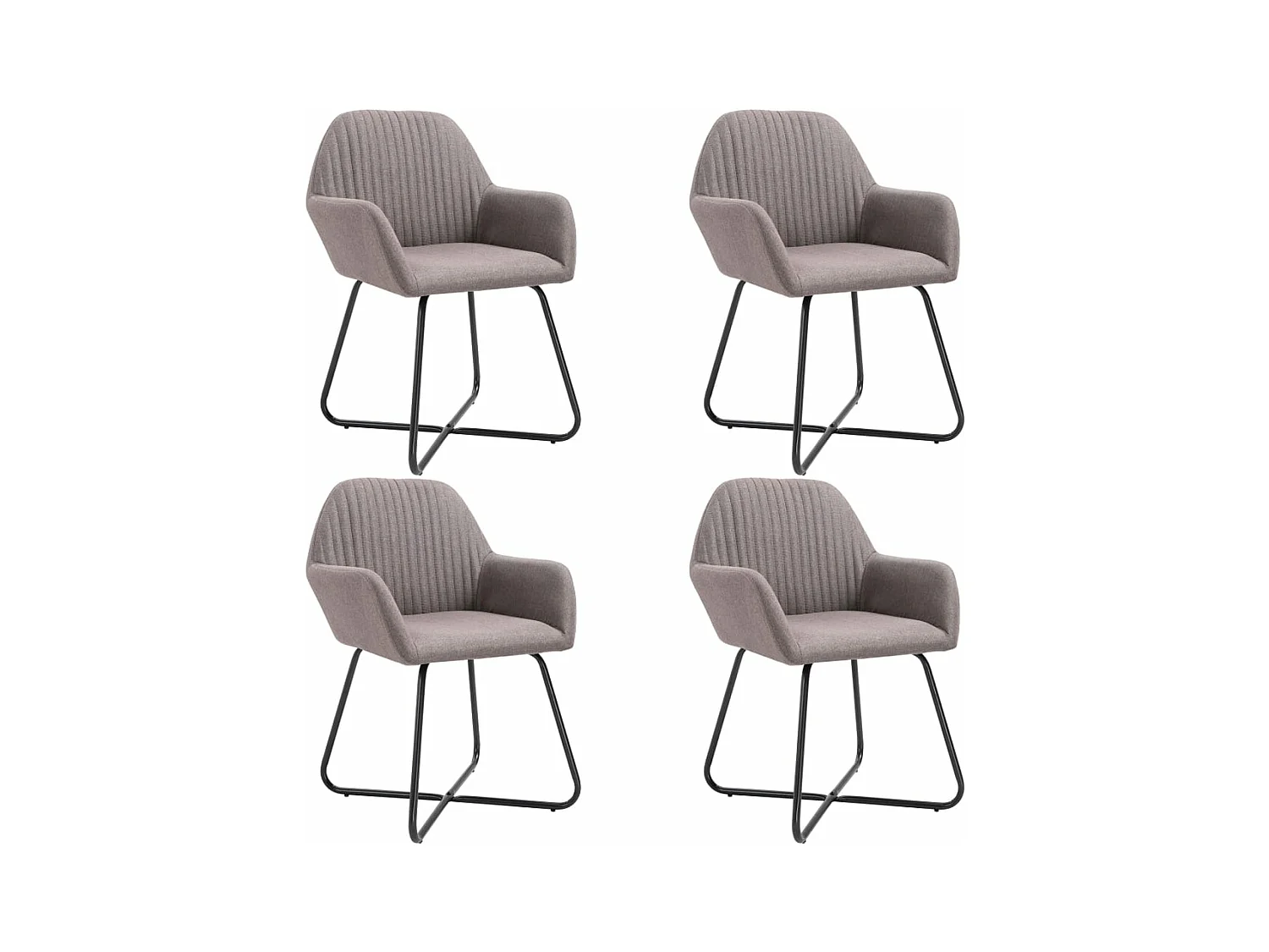 Chaises à manger lot de 4 taupe tissu