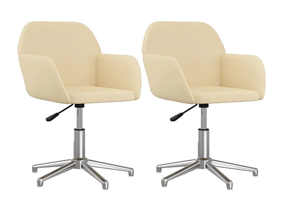 Esszimmerstühle 2 Stk. Drehbar Creme Stoff