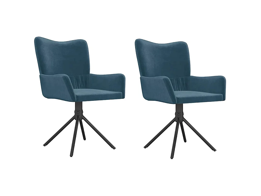 Eetkamerstoelen draaibaar 2 st fluweel blauw