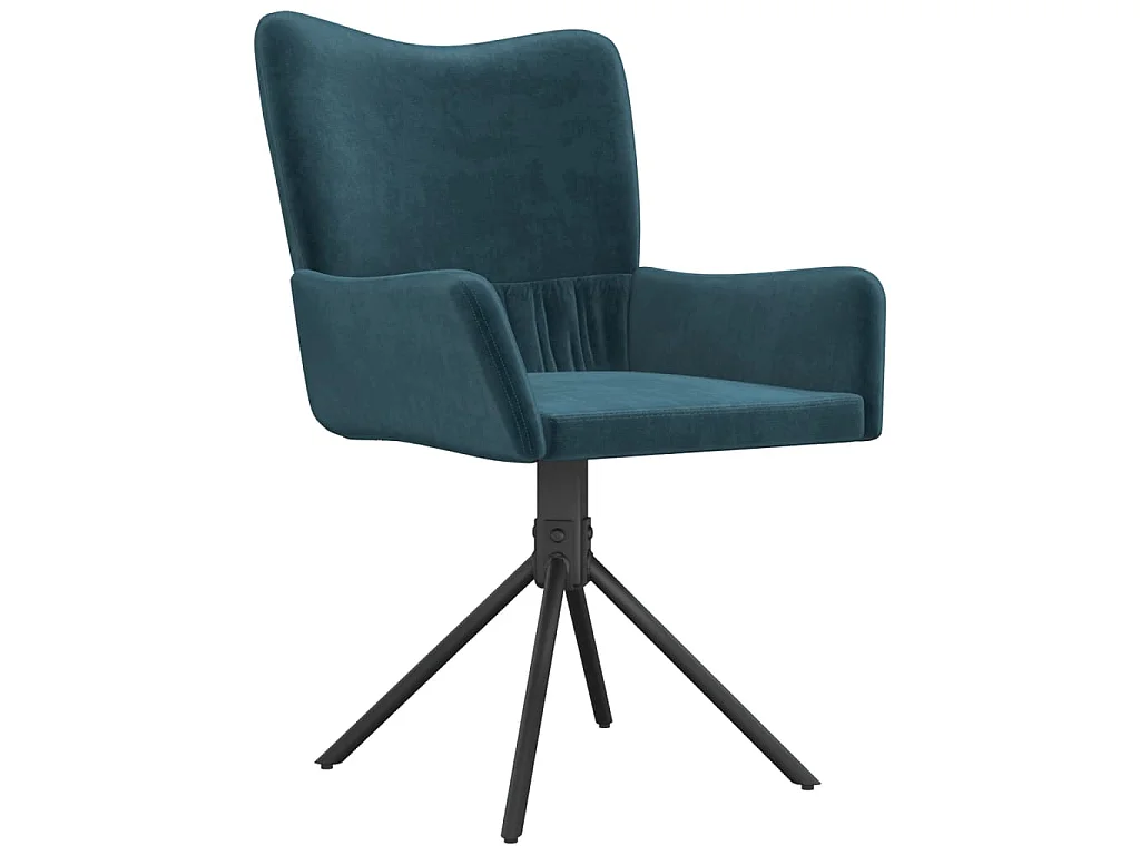 Eetkamerstoelen draaibaar 2 st fluweel blauw