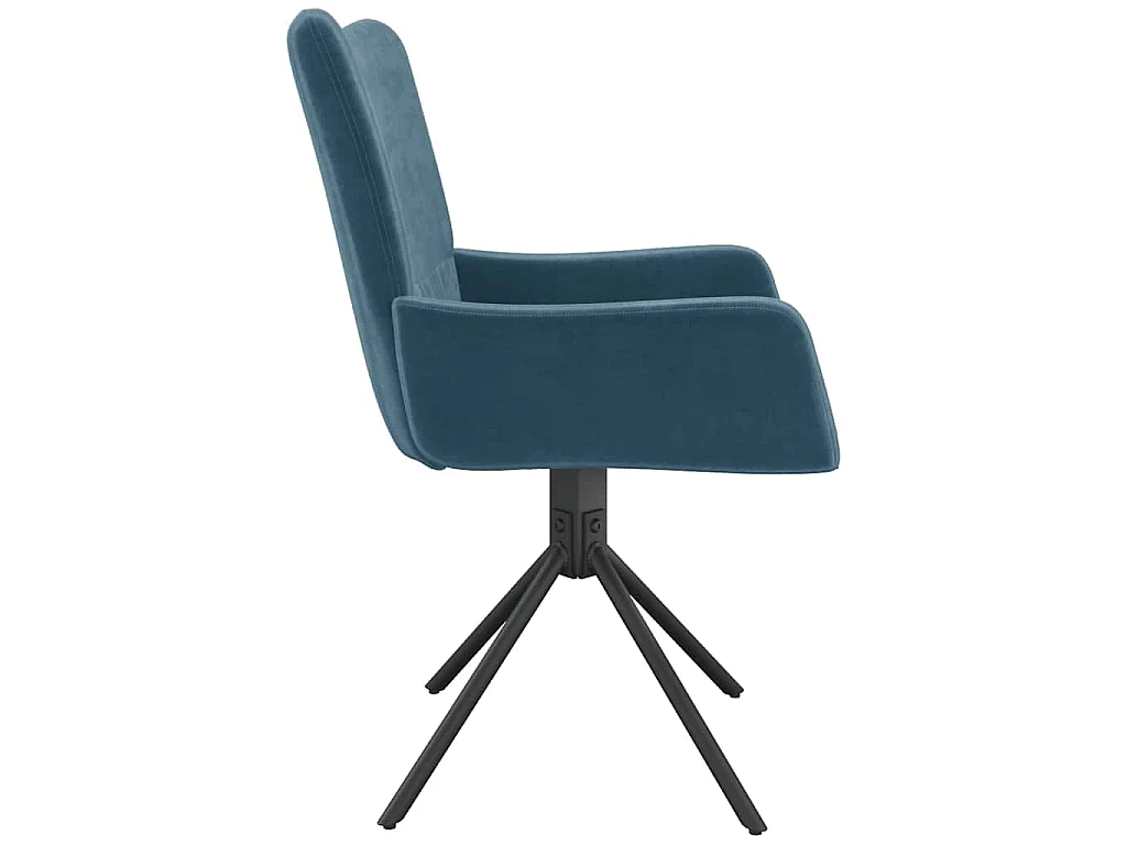 Chaises pivotantes à manger lot de 2 Bleu Velours