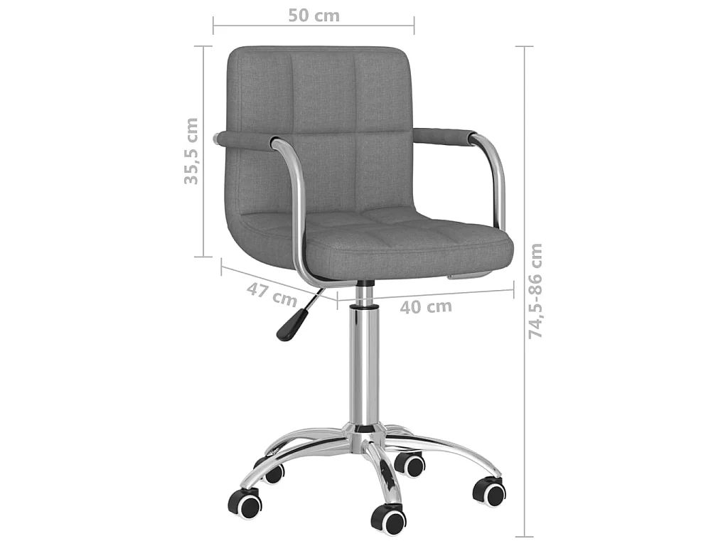 Chaise pivotante de salle à manger Gris clair Tissu