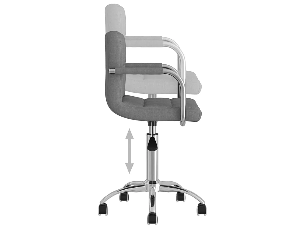 Chaise pivotante de salle à manger Gris clair Tissu