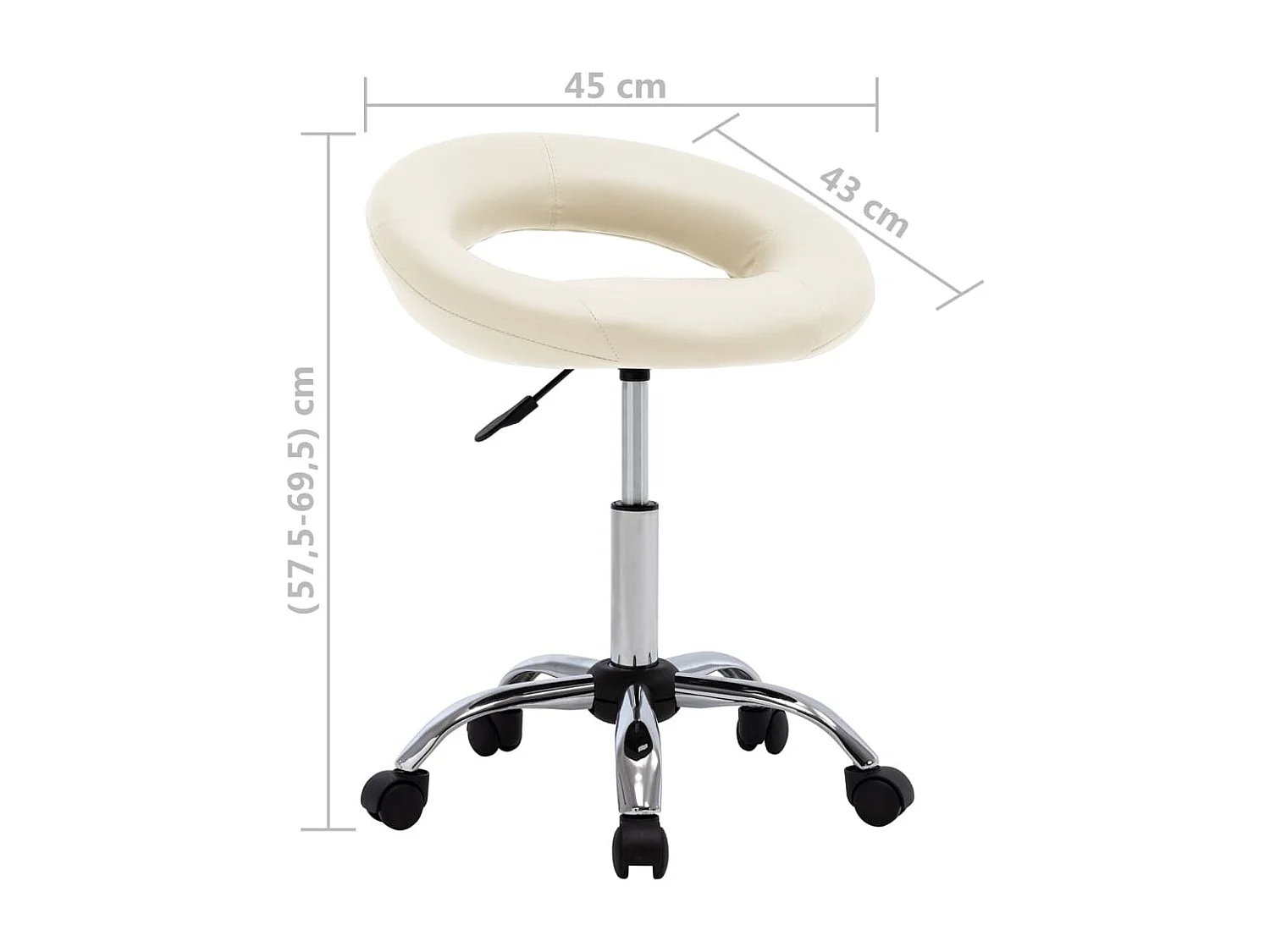 Chaise de salle à manger pivotante Crème Similicuir