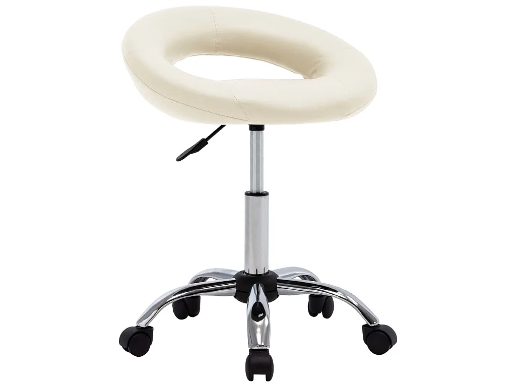 Chaise de salle à manger pivotante Crème Similicuir