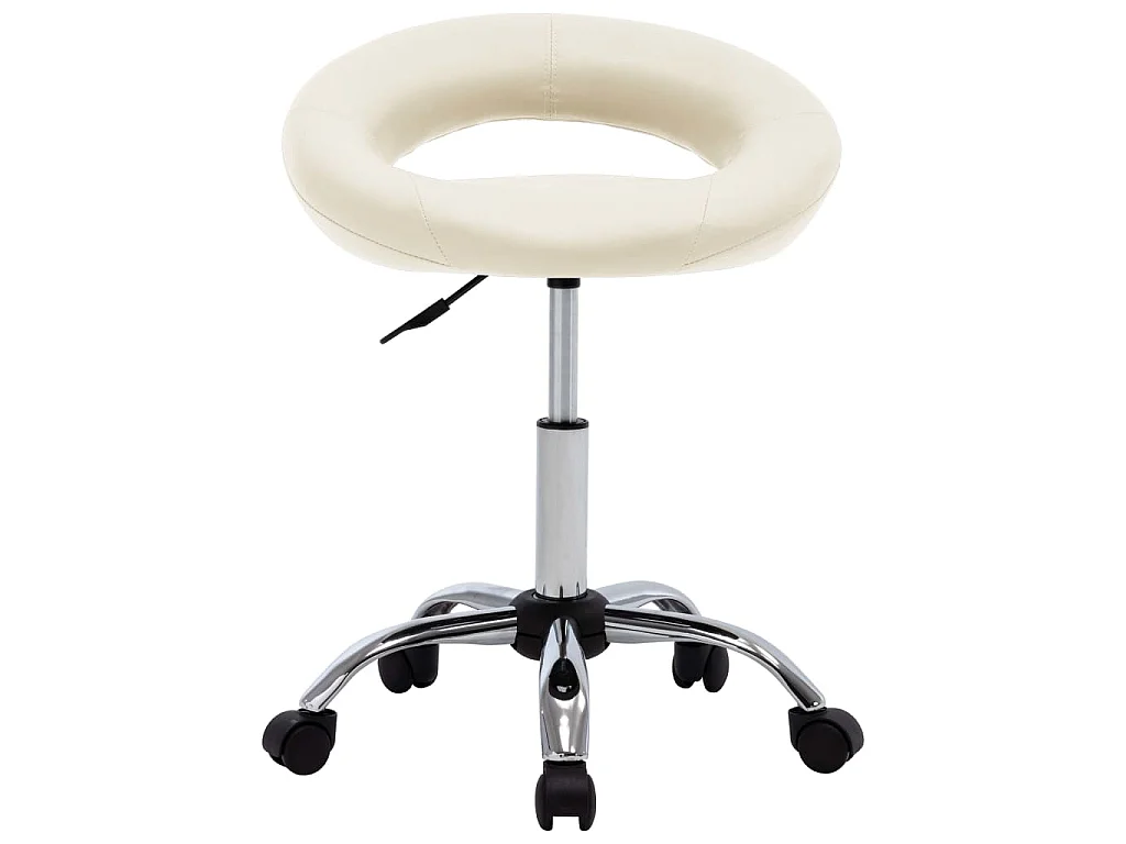 Chaise de salle à manger pivotante Crème Similicuir