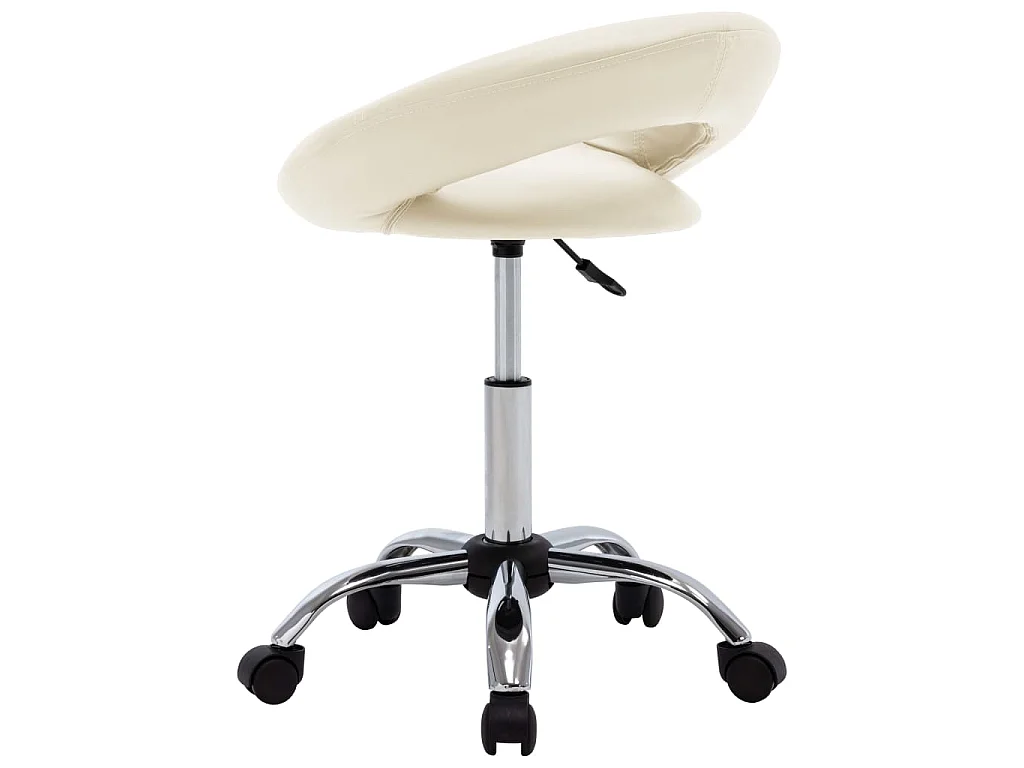 Chaise de salle à manger pivotante Crème Similicuir