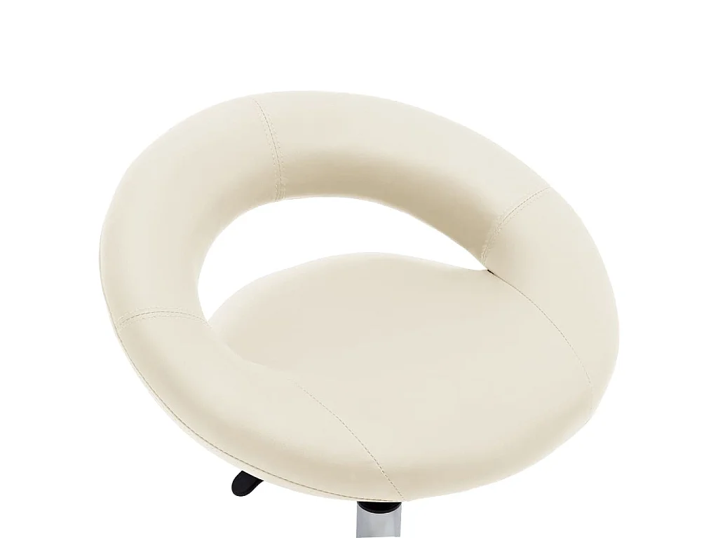 Chaise de salle à manger pivotante Crème Similicuir