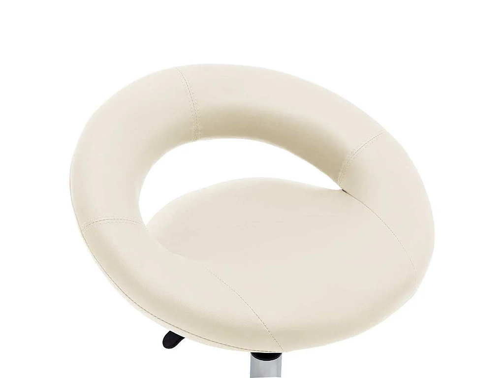 Chaise de salle à manger pivotante Crème Similicuir