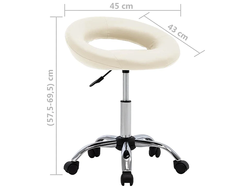 Chaise de salle à manger pivotante Crème Similicuir