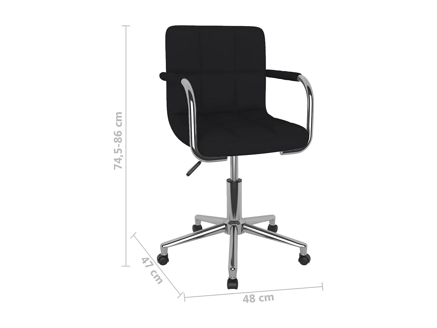Chaise pivotante de bureau Noir Tissu