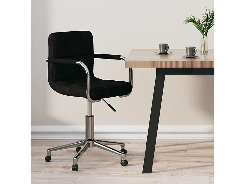 Chaise pivotante de bureau Noir Tissu
