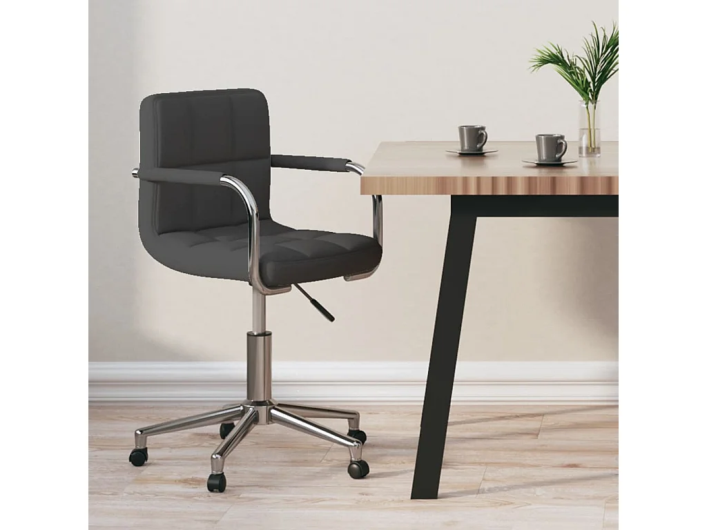 Chaise pivotante de bureau Gris foncé Tissu