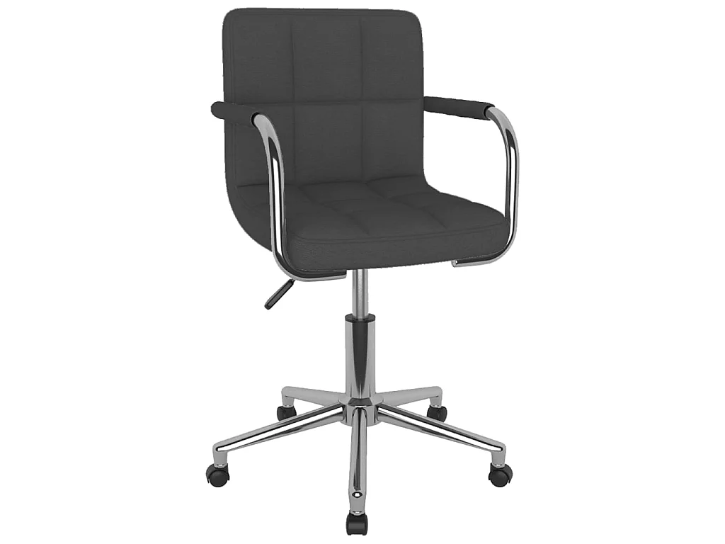 Chaise pivotante de bureau Gris foncé Tissu