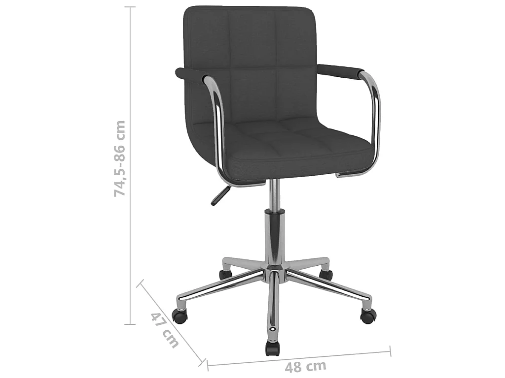 Chaise pivotante de bureau Gris foncé Tissu