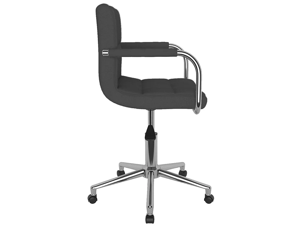 Chaise pivotante de bureau Gris foncé Tissu