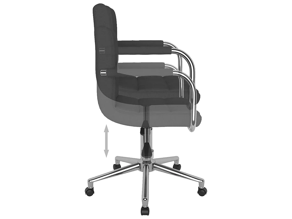 Chaise pivotante de bureau Gris foncé Tissu