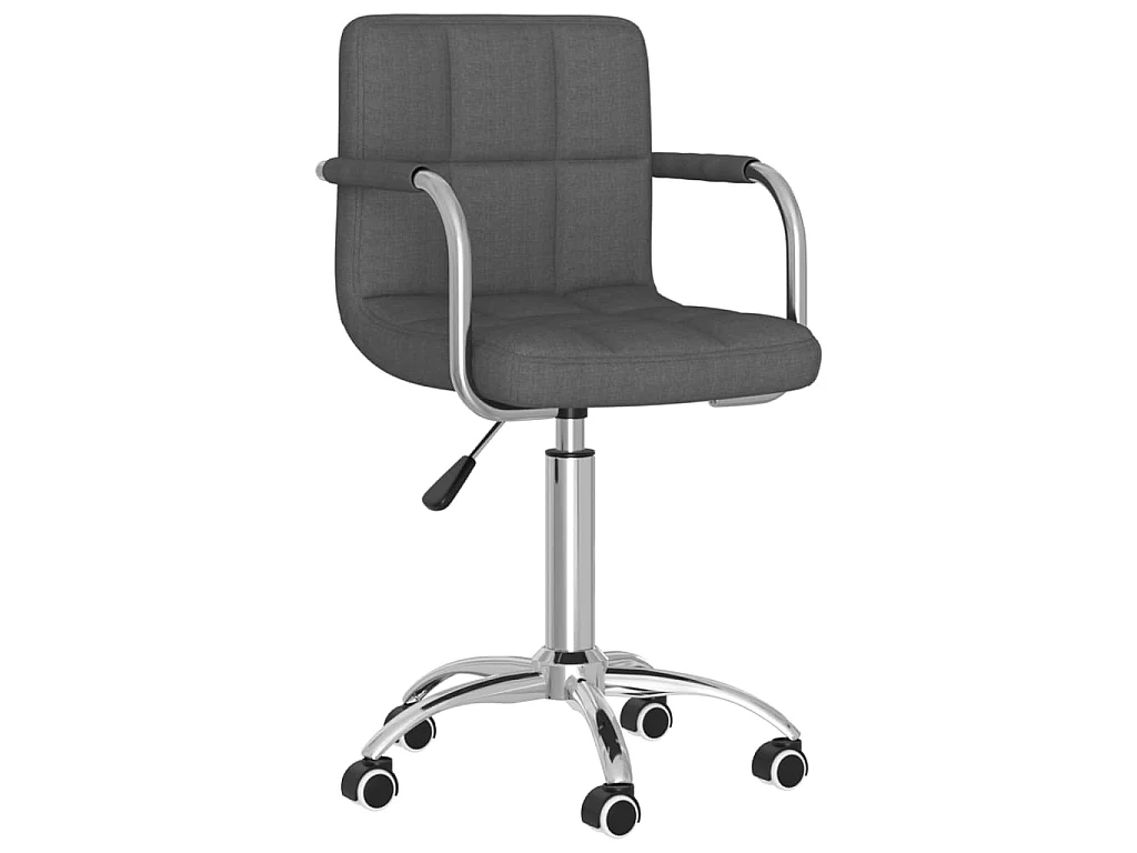 Chaise pivotante de salle à manger Gris foncé Tissu