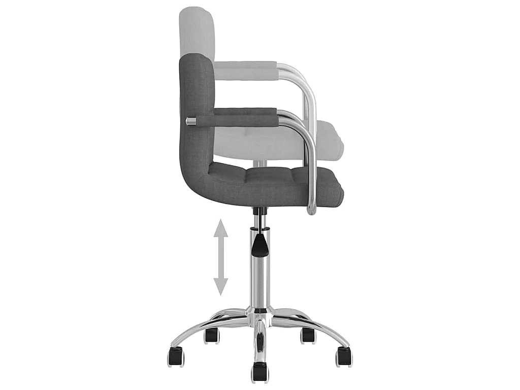 Chaise pivotante de salle à manger Gris foncé Tissu