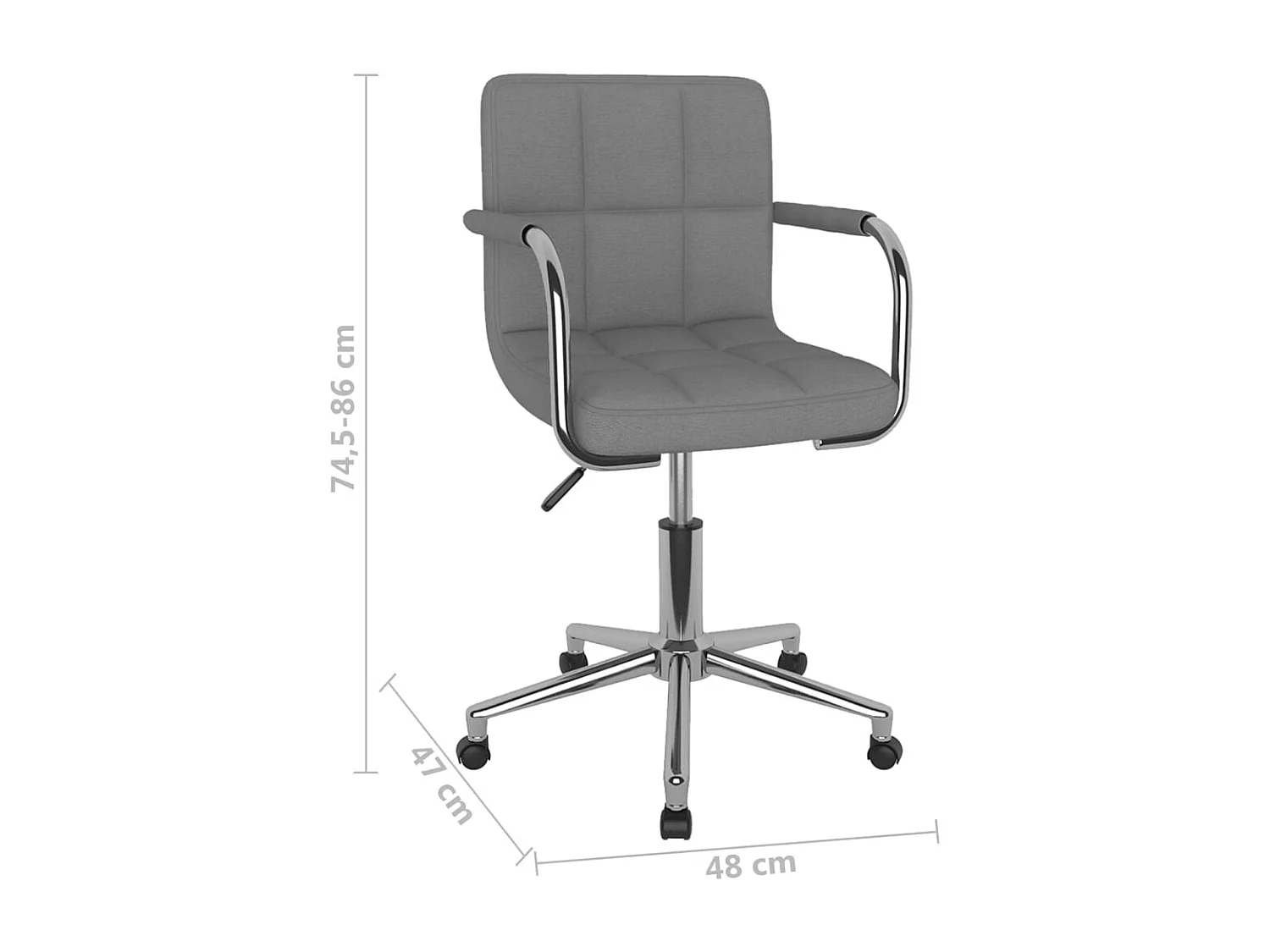 Chaise pivotante de salle à manger Gris clair Tissu